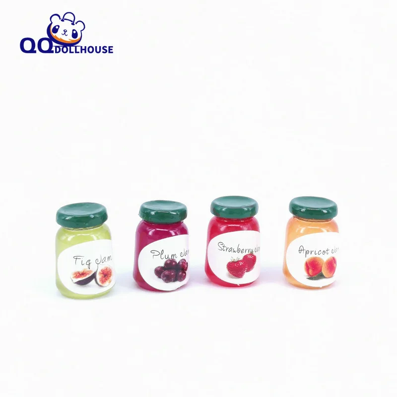 

1/6 1/12 4 шт./компл. кукольный домик, ресторан, кухня, уличная модель мини-бутылки с джемом, игрушка, аксессуары для украшения