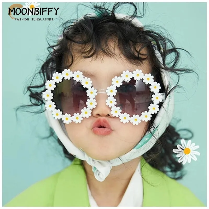 

Kids Cute Sunglasses Round Flower Fashion Children Sunglasses Girls Baby Shades Glasses UV400 Outdoor Sun Protection Eyewear
