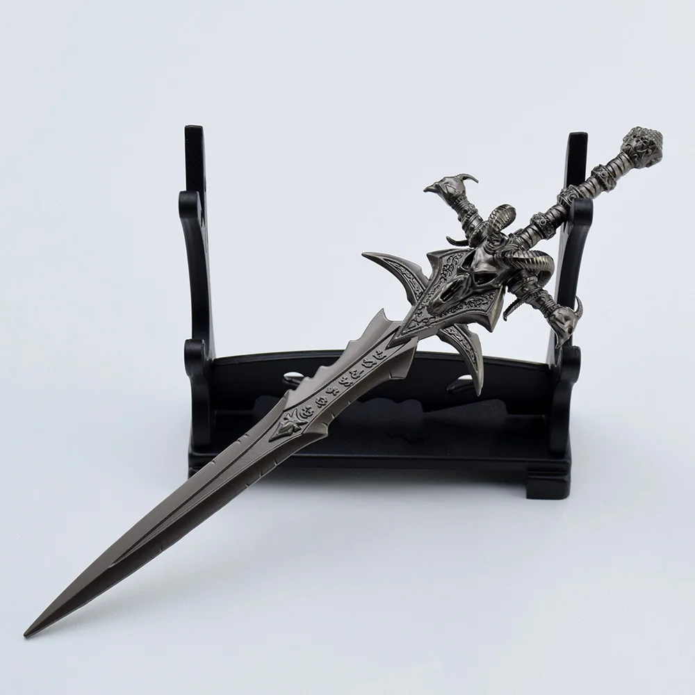 Wow 14cm Frostmourne Sword Lich King World Blade Of Arthas Warcraft Weapon Mini Metal Replica Knife Model Demon Slayer Kanata