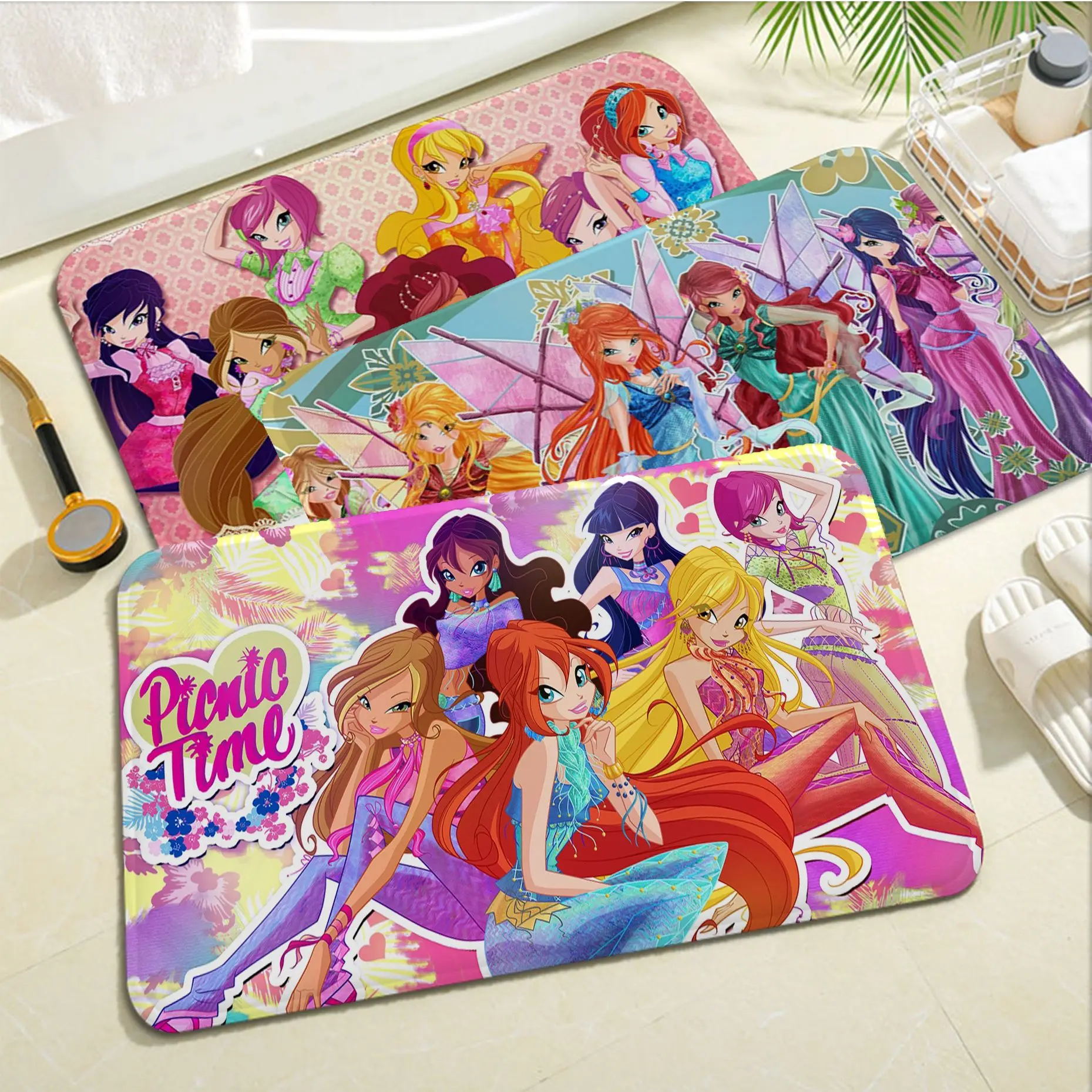 

Girl Winx Clubs Bathroom Mat Nordic Style Bedroom Living Room Doormat Home Balcony Anti-Slip Alfombra