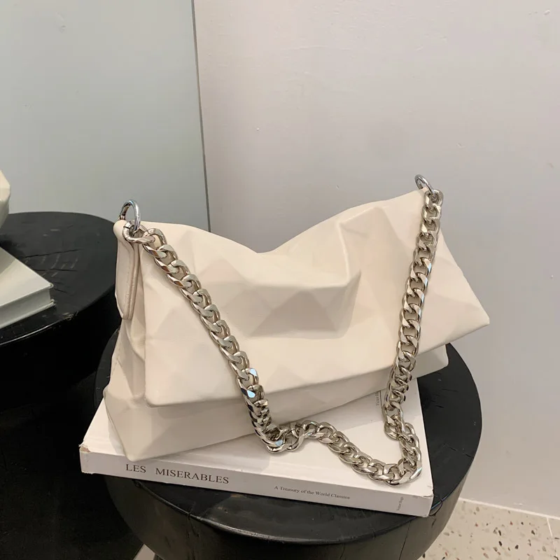 

Women's Bag Folding Street Chain Geometric Armpit Bag Summer Messenger Bag Shoulder Bag Rhombus Chain Bag