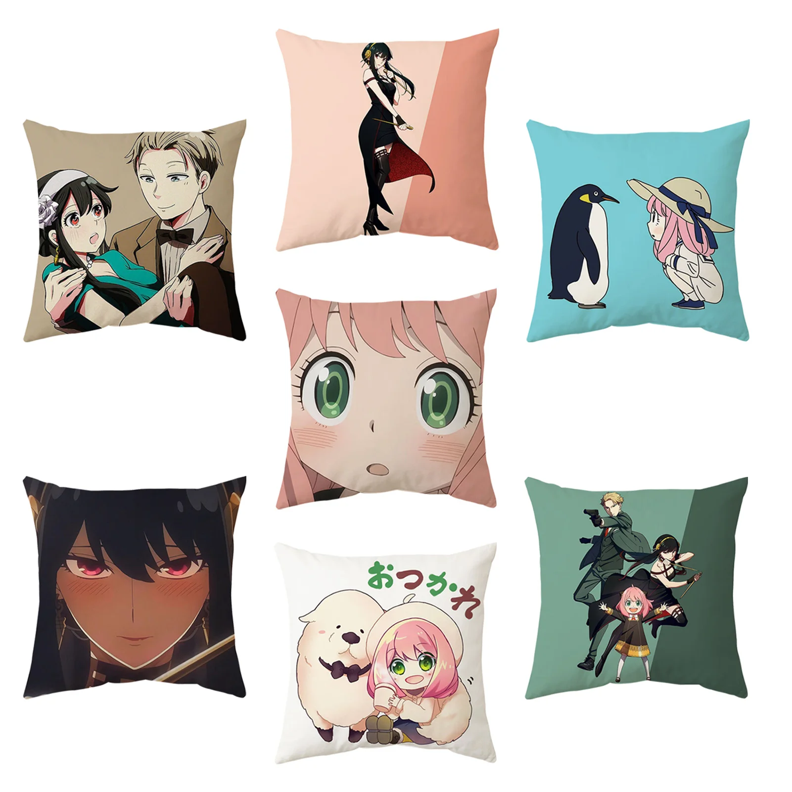 

Anime Spy X Family Pillow Case 3D Print Cushion Cover Loid Anya Yor Forger Bond Throw Protector Sofa Car Bed Pillowcase 45x45cm