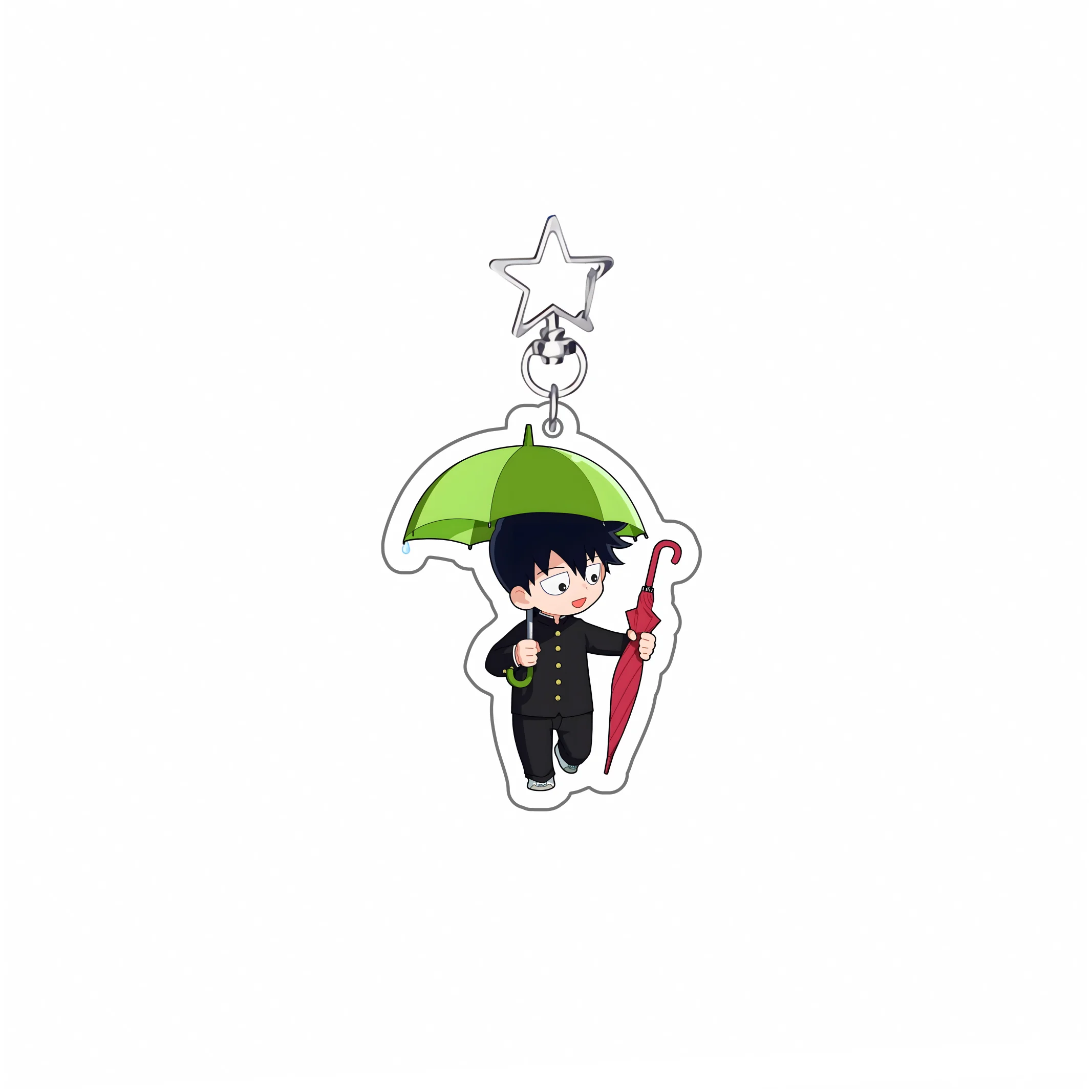 Фото Аниме Mob Psycho 100! Прозрачный акриловый брелок с двусторонней печатью, 6 см, настольное украшение, подарок, подвеска для сумки. №4