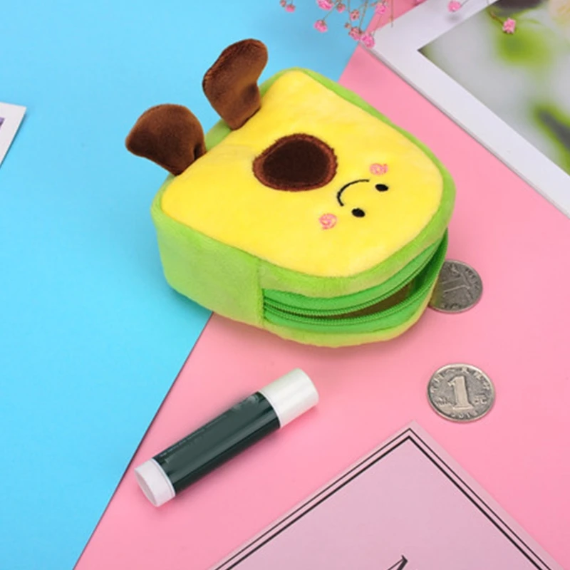 

Кошелек в форме авокадо с милыми фруктами, кошелек в форме авокадо, кошелек для монет, плюшевый Кошелек в форме авокадо с застежкой-молнией для кабелей для наушников