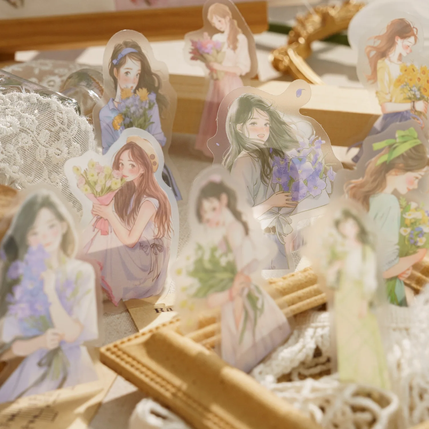 

30Pcs Waltz Love Song Series Decorative Sticker Vintage Art Girl Collage Scrapbooking Label Diy Diary Album Journal Planner