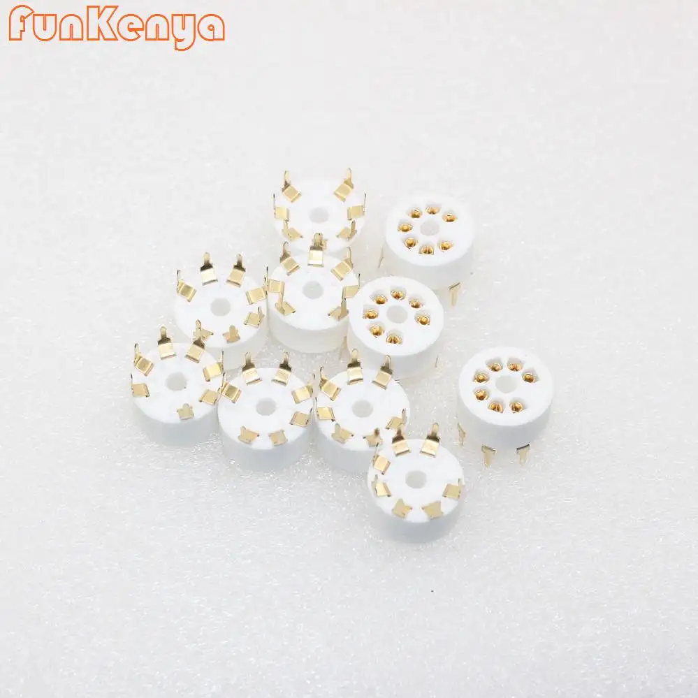 

10 шт., 7-контактный трубчатый разъем с керамическим позолоченным электроэжектором 6J4 6J1 6Z4 6X4, держатель клапана