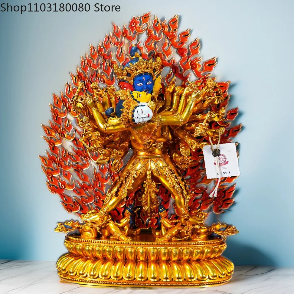 Изысканная медная позолоченная картина с резьбой статуя Будды kalкомфортной елки