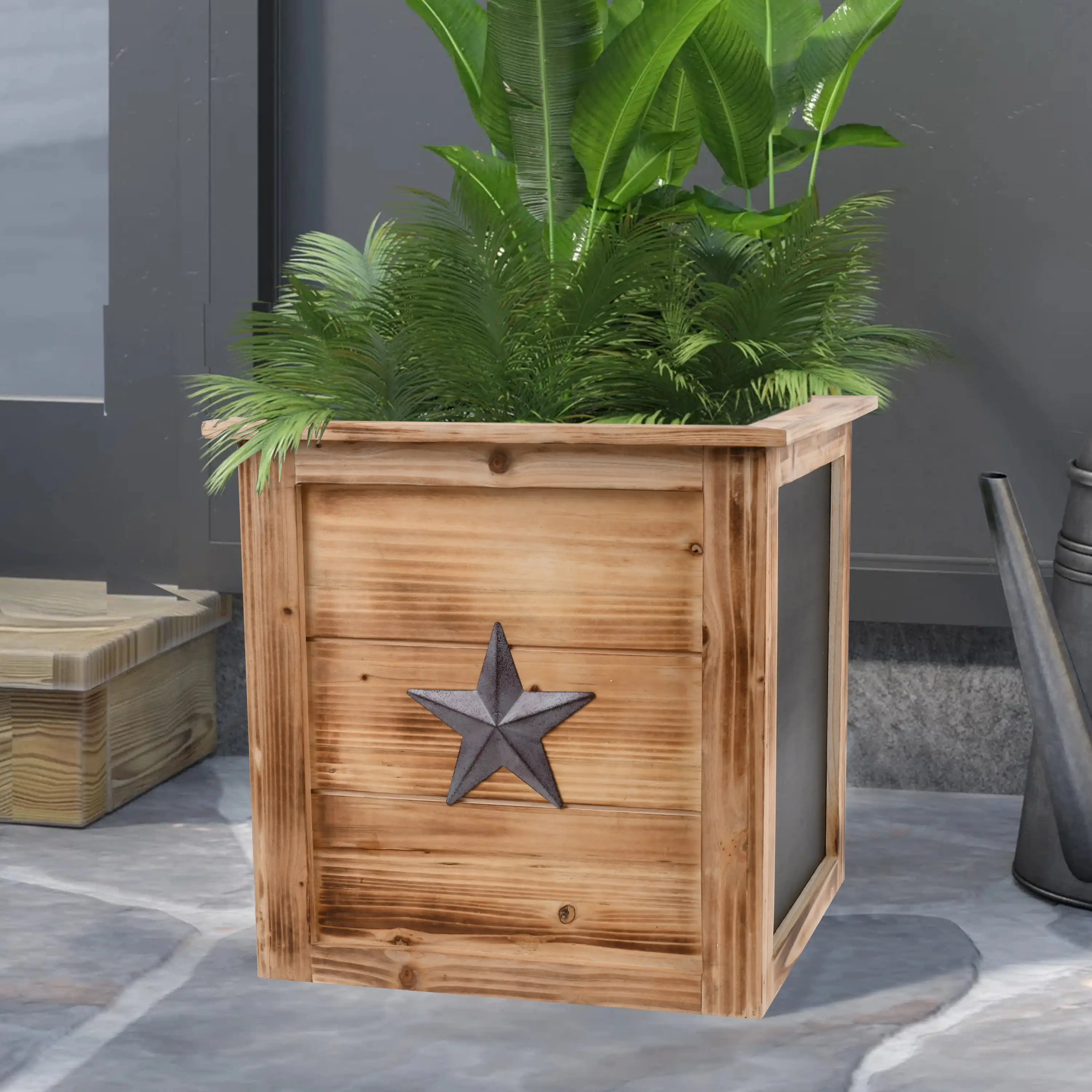 

Mainstays Texas Tan Wood Planter, 15in. L x 15in. W x 15in. H