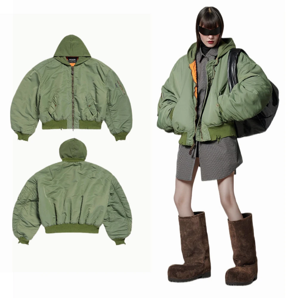 Firmranch Paris Style Зимняя зеленая стеганая куртка-бомбер для мужчин и женщин Оранжевая