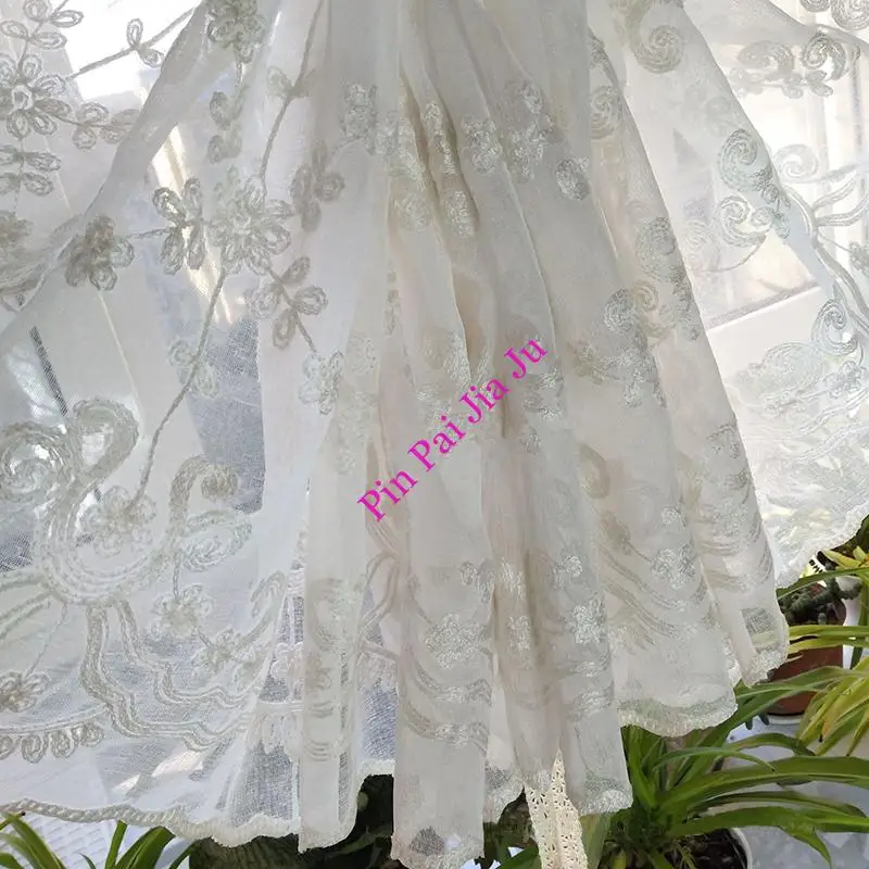 Современные белые вышитые цветы вуаль прозрачная тюль для спальни гостиной окна