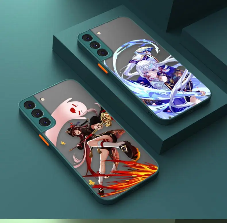 

Hutao Genshin Impact Anime Matte Case For Samsung S23 S22 S21 S20 S10 S9 S10E FE Lite Plus Ultra Clear Hard Capa Shell Coques