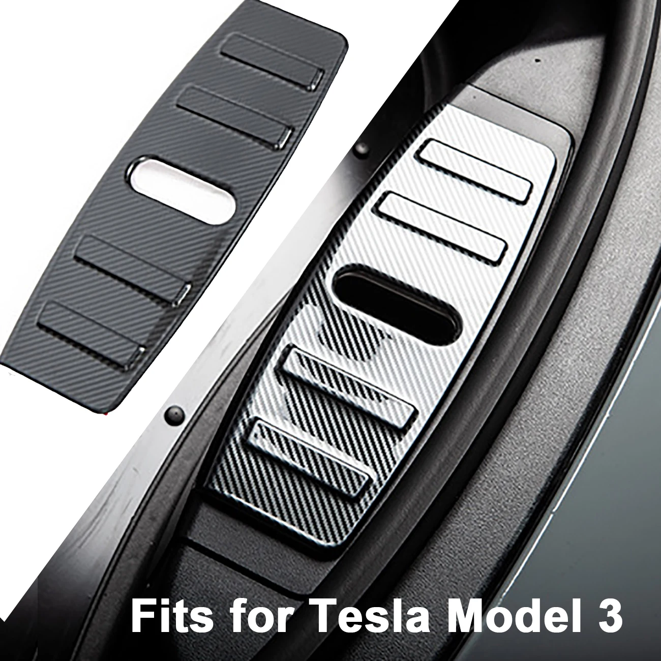 

1pc Carbon Fiber Car Front Trunk Panel Guard Trim Trunk Protective Patch for Tesla Model 3