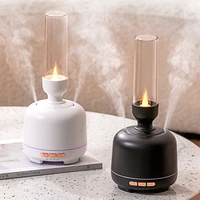 creative candle aromatherapy diffuser dual nozzle ultrasonic air humidifier mist maker led lamp aroma essential oil diffuser