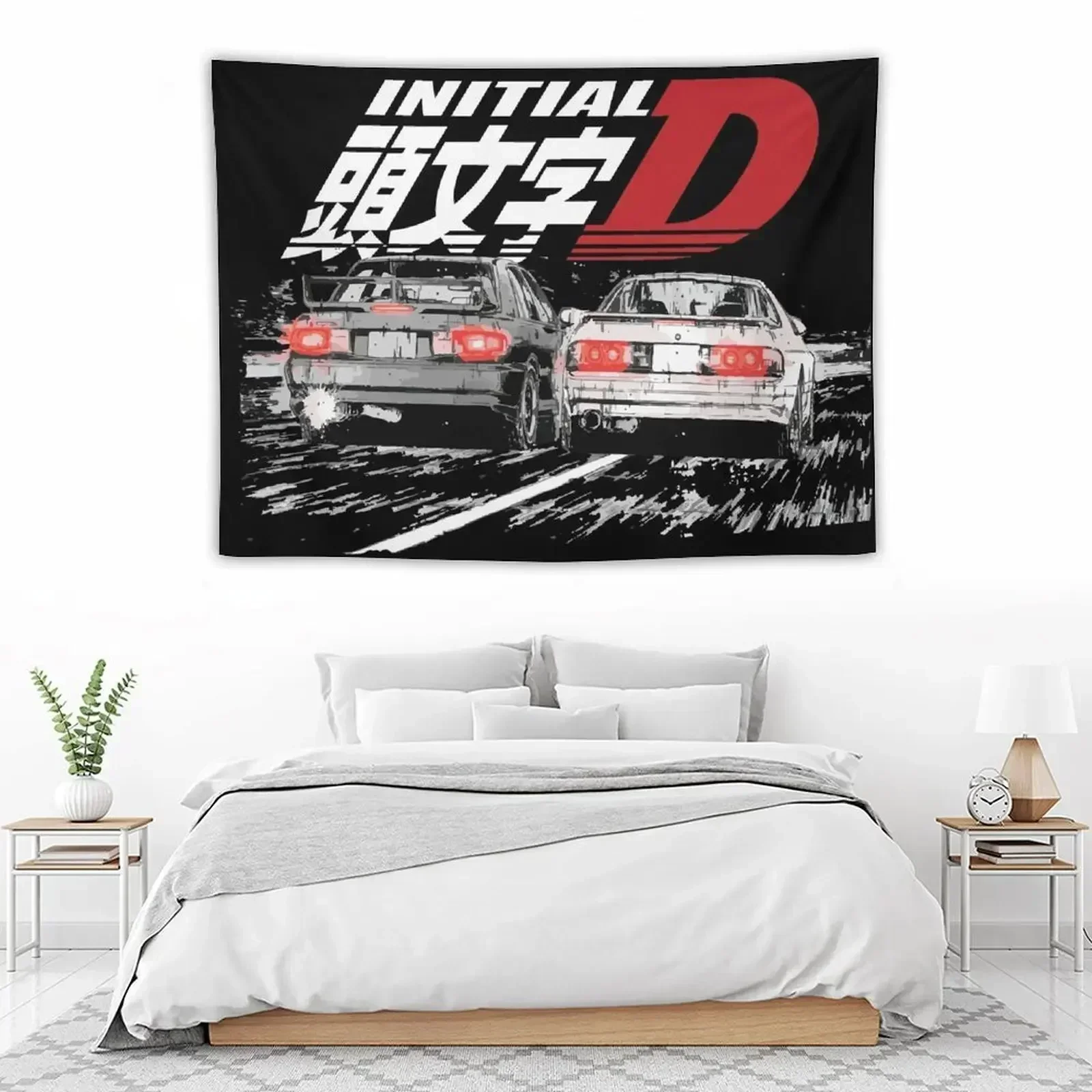Initial D - Mountain Drift Racing Tandem Takahashi FC vs Kyoichi Sudo EVO eMPIRE Гобелен Корейский Декор Комнаты