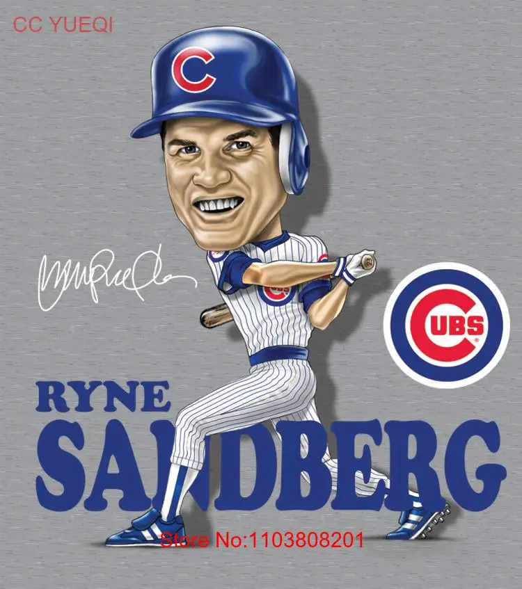 Футболка Ryne Sandberg серая хлопковая футболка все размеры JJ3362