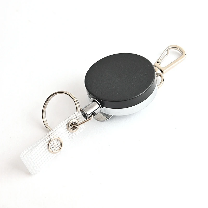 

Retractable Badge Reel Carabiner Belt Clip Stainless Steel for ID Card Retractable Key Chain
