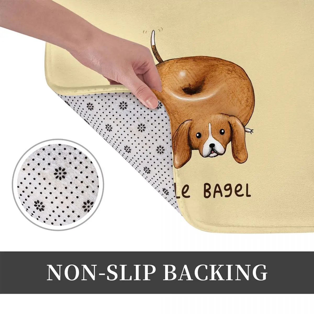 Нескользящий коврик Beagle Bagel напольный впитывающий ковер для кухни входа дома