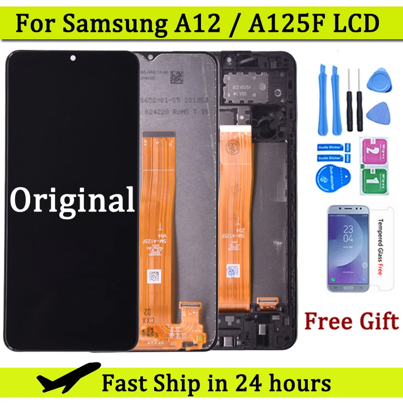 

6.5"Original LCD For Samsung Galaxy A12 A125 LCD with frame Touch Screen Digitizer LCD For Samsung SM-A125F A125F/DS Display