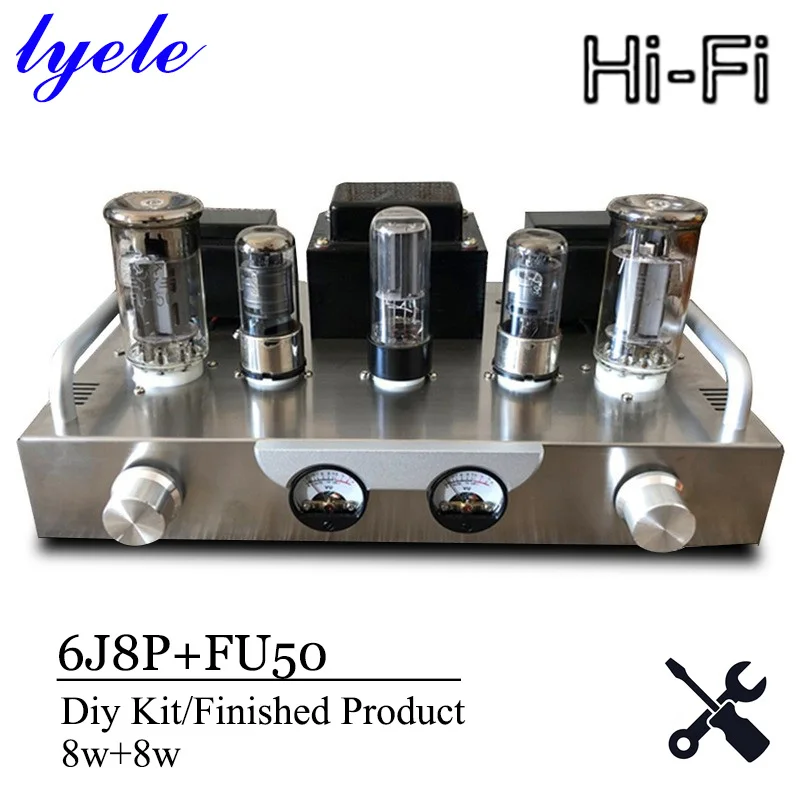 Lyele Audio Fu50 Vacuum Tube Amplifier Diy Kit Hifi Amplifier Class A Audio High Power 8w*2 Vu Meter Bluetooth 5.0 Home Amp