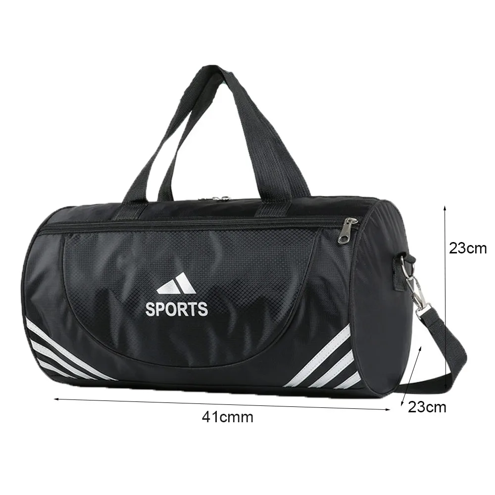 Men Women Sports Gym Bag Travel Fashion Unisex Outdoor Yoga Training Fitness Leisure Bag Black Swimming Handbag