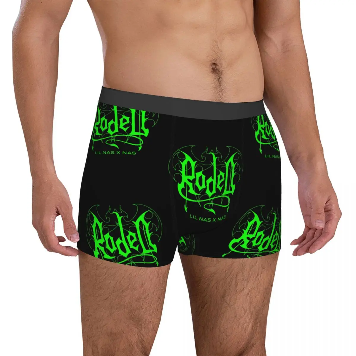 

Lil Nas X Rodeo Underwear album art word green music cool Men Boxer Brief Elastic Boxer Shorts Hot Design Plus Size Underpants