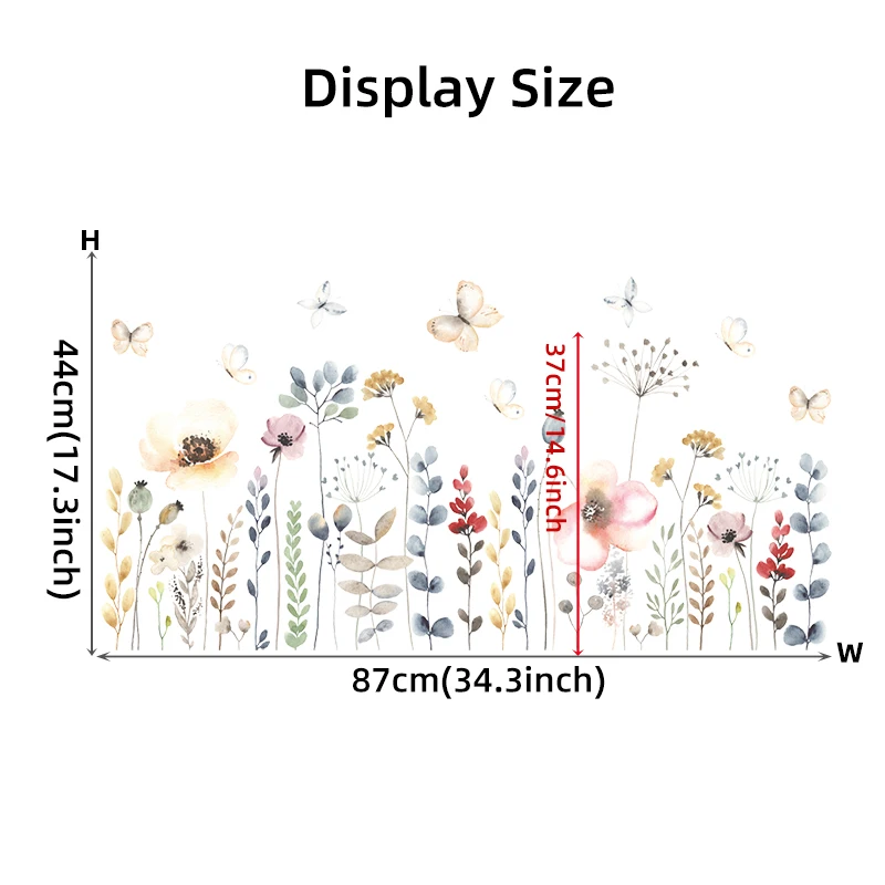 

Настенные наклейки BRUP акварельные цветы
