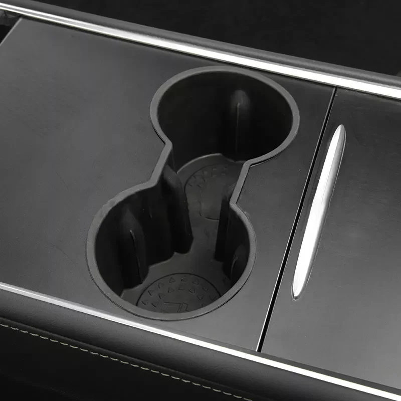 

Water Cup Holder For Tesla Model 3 Model Y 2021 2022 Accessories Silicone Skid Proof Water Proof Double Hole Holder