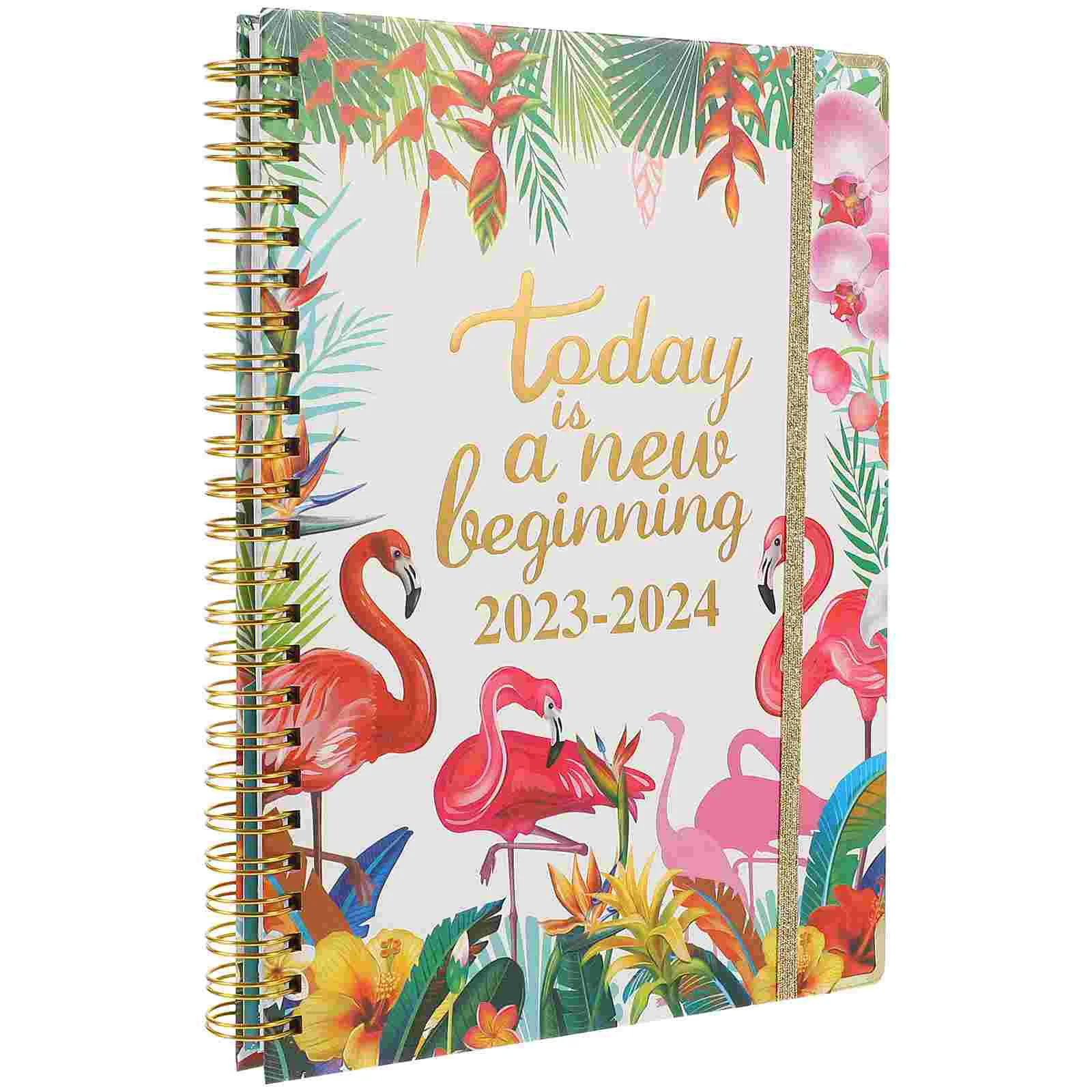 

2024 Agenda Book Students Yearly Notepad Schedule Notebook Calendar Planning Loose Leaf Spiral Journal Notebook Portable