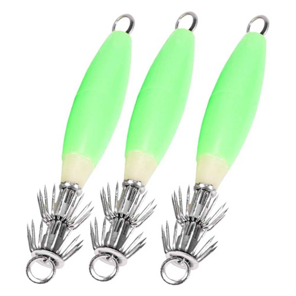 

Fishing Lure Squid Jig Hooks Saltwater Luminous Artificial Bait Fluorescent Hard Lures Fishing Accessories Tackles Goods for Sea