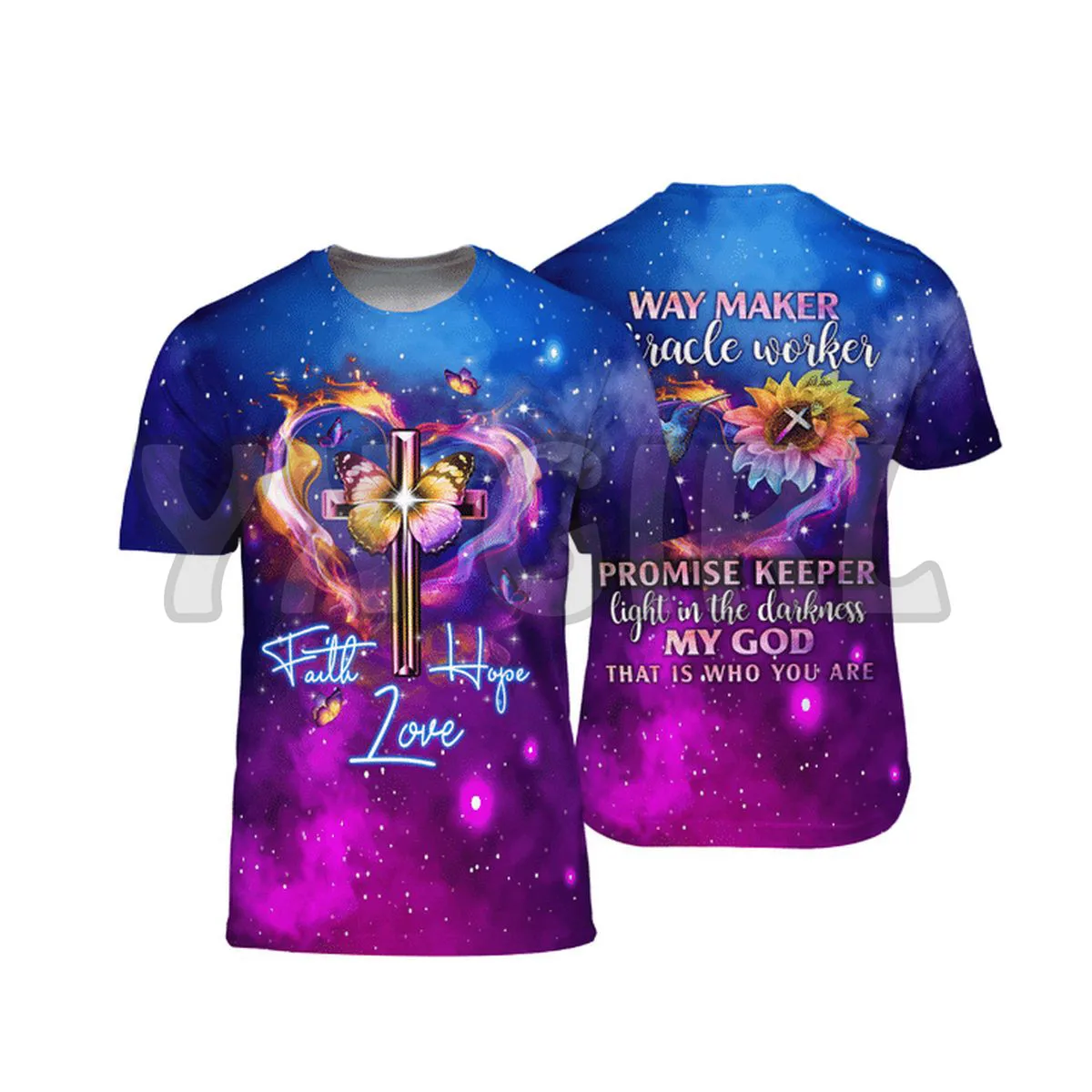 

2022 Summer Fashion Men t shirt Faith Hope Love Way Maker Miracle Worker 3D All Over Printed T Shirts Tee Tops Unisex Tshirt
