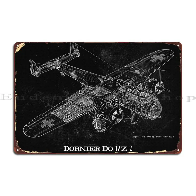 

Металлический плакат Dornier Do 17z2, Настенный декор, индивидуальный дизайн
