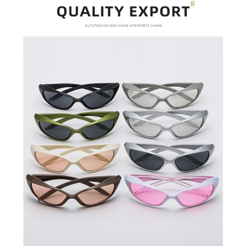 Женские модные персонализированные черные очки Y2K Millennium Punk sunglase в оправе для езды