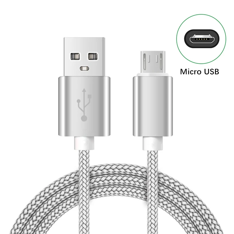 Фото Плетеный зарядный кабель Micro USB для Samsung S6 S7 Redmi 9A 10A 12C Honor 8C 9i OPPO R15 Realme C30 C31 C33, нейлоновые плетеные кабели №4