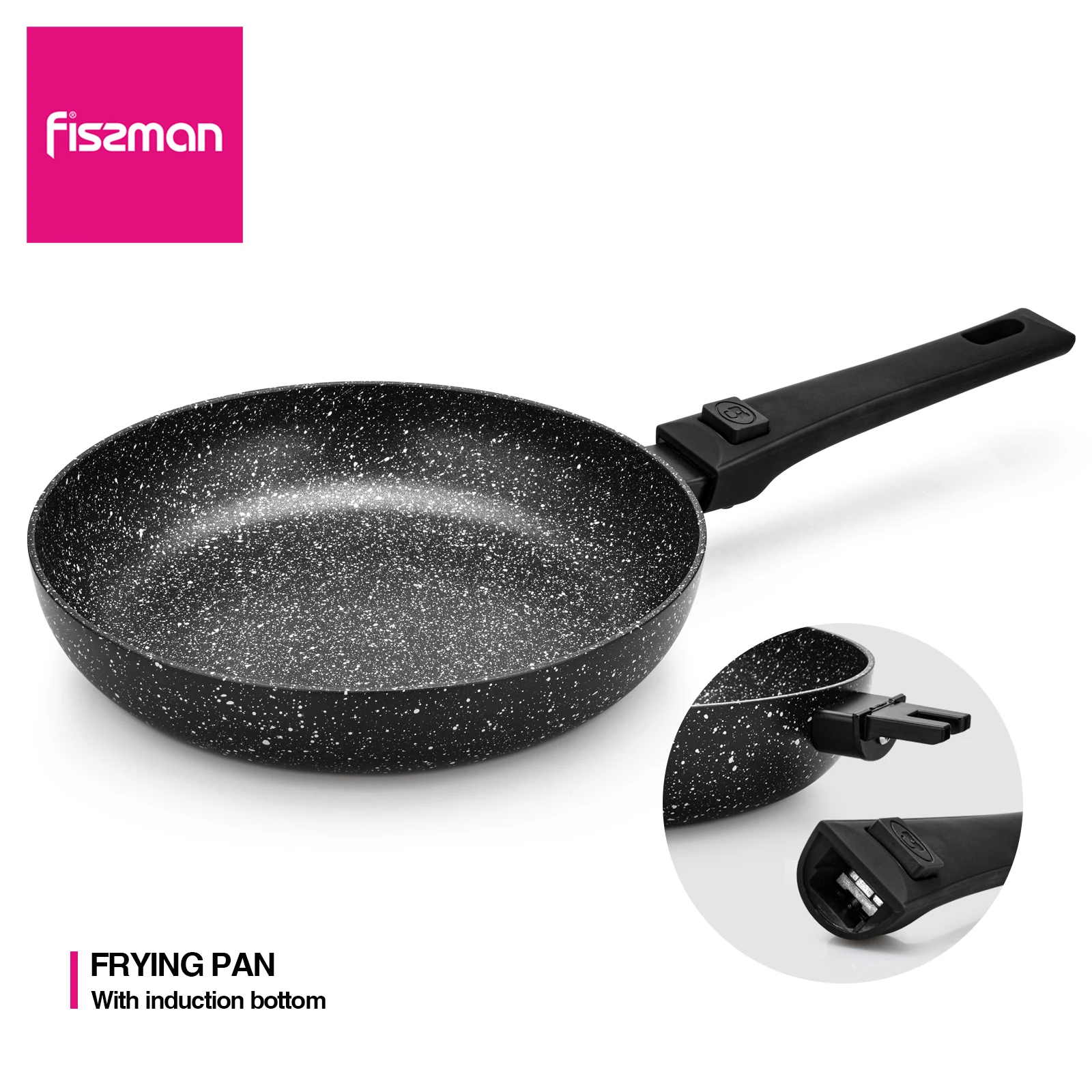 FISSMAN ครัวกระทะชุดที่ถอดออกได้สีดำ Nonstick กระทะ Panini เครื่องครัวทำอาหารหม้อ FIORE Series