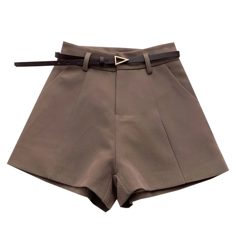 2023 Summer New Fashion All-Match High Waist Slimming Suit Shorts Casual Pants Wide Leg Pants Shorts with Belt for Women