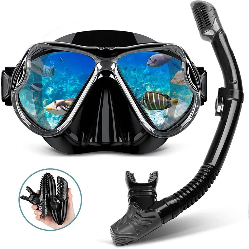 Professional Snorkel Diving Mask and Snorkels Goggles Glasses Diving Swimming Easy Breath Tube Set Snorkel Mask Equipment