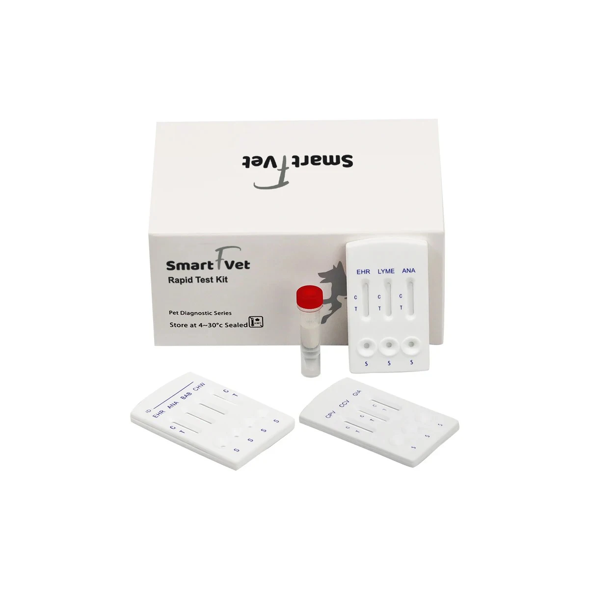 SmartFvet Самый продаваемый комплект для быстрого тестирования Ehrlichia/Anaplasma/Lyme/CHW Ag