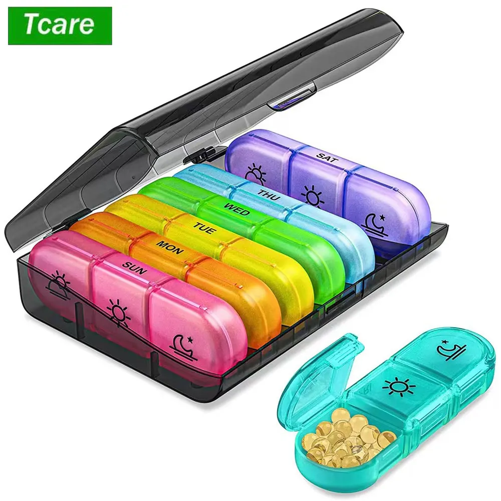 

Weekly Pill Organizer 3-Times-A-Day, Portable 7 Day Pill Box Case with Large Separate Compartments To Hold Medication, Vitamins