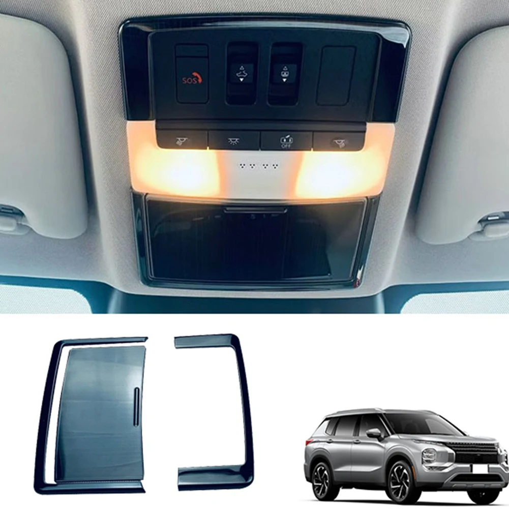 

Глянцевая черная Автомобильная наклейка из нержавеющей стали для внутренней передней лампы для чтения для Mitsubishi Outlander 2022 2023