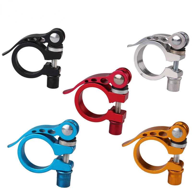 

Bike Seat Post Clamp Seatpost Skewer Bolt Mountain Bike Seat Tube Clamp Aluminum Alloy Seat Post Clip Bicycle Repair Tools
