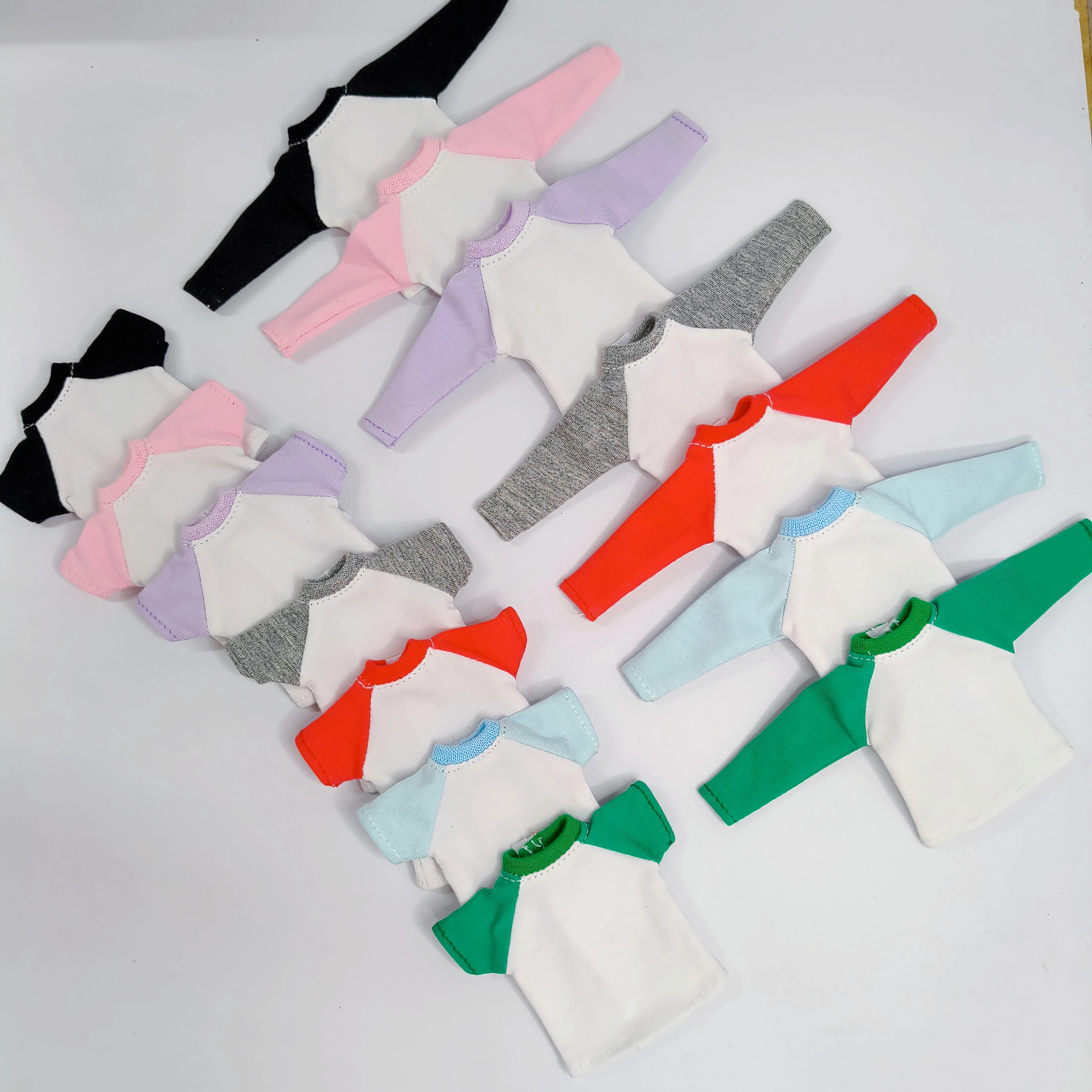 Фото Новая одежда для кукол Blyth: футболка с коротким/длинным рукавом в спортивном стиле, с круглым вырезом, для Azone, Momoko, аксессуары для кукольной одежды. №2