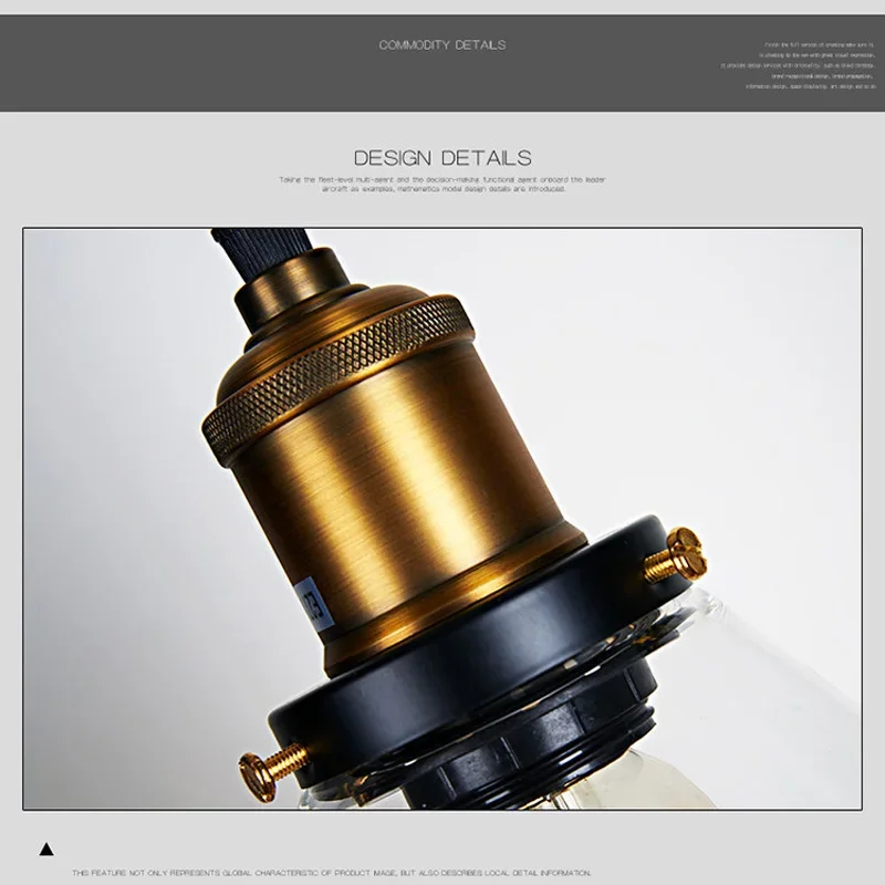 Лофт Винтаж Подвесные Светильники Стеклянные Промышленные Металлические Ретро