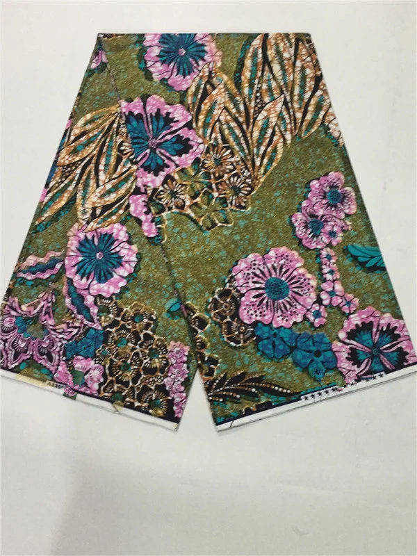 Горячая Распродажа качественные африканские блестящие восковые золотые ткани