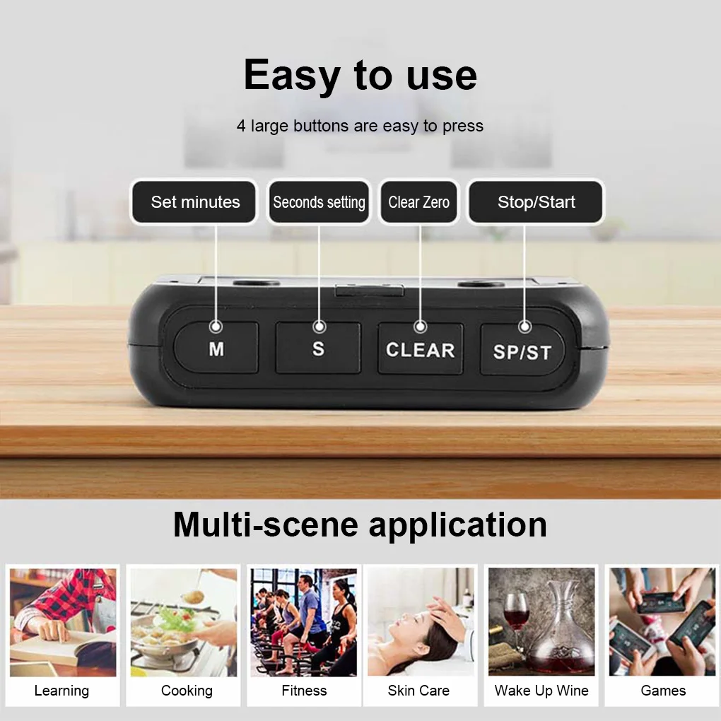 digital timer kitchen cooking rechargeable led countdown alarm shower electronic bedroom timing with backing stand pink free global shipping