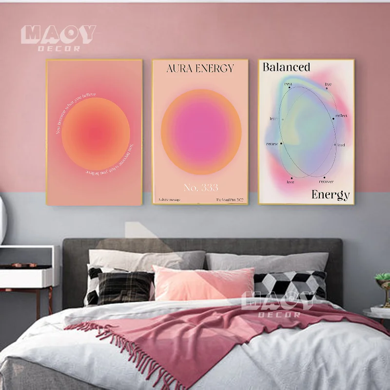 

Gradient Aura Decorative Paintings Wall Art Abstract Poster New Canvas Nordic Gallery Picture for Cafe Club Living Room Decor