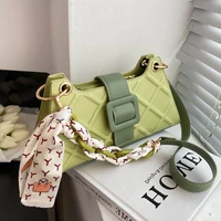 korean style belt design scarf lingge crossbody shoulder bags for women summer 2022 trend fashion brand chain ladies handbags
