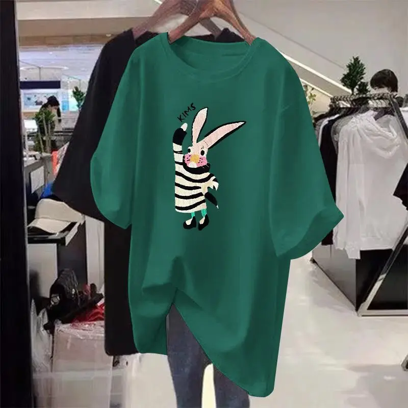 Женская футболка с коротким рукавом и круглым вырезом