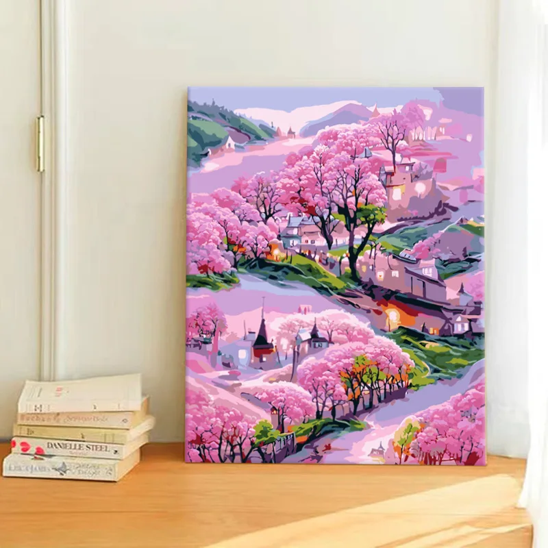 

2223058 Digital oil painting hand-painted oil painting planting starry sky painting living room porch decorative painting oil