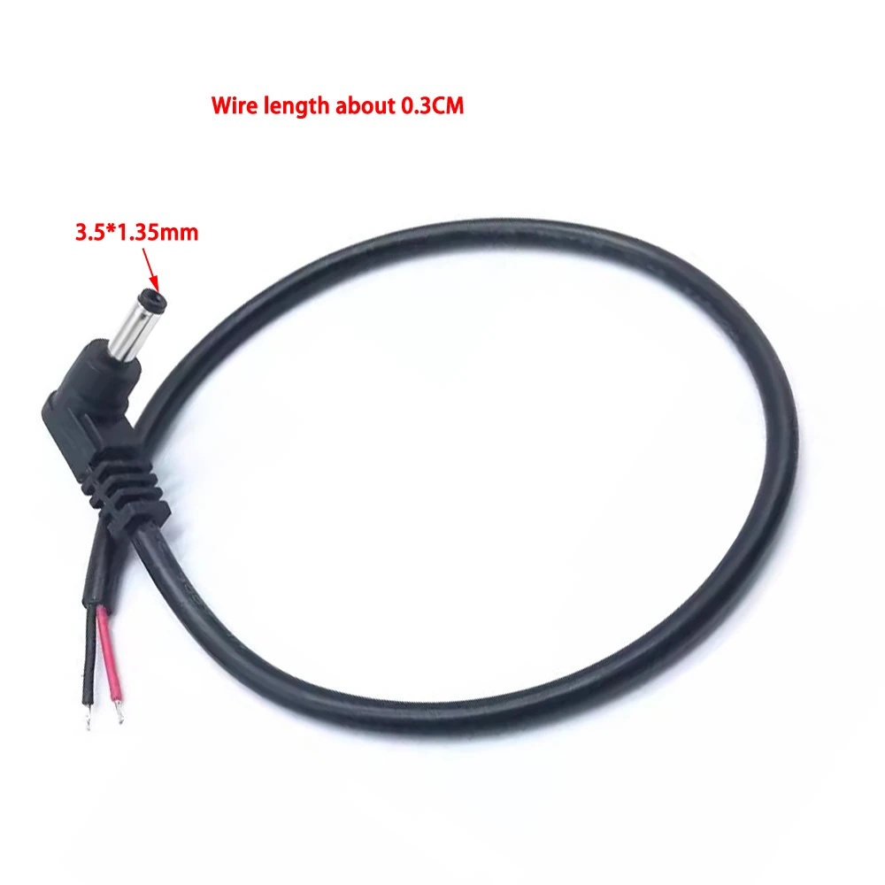 

Разъем питания постоянного тока 3,5*1,35 мм, Угловое соединение 90 градусов, одиночный штекер 3 А, медный провод, кабель питания 30 см, адаптер «сделай сам»