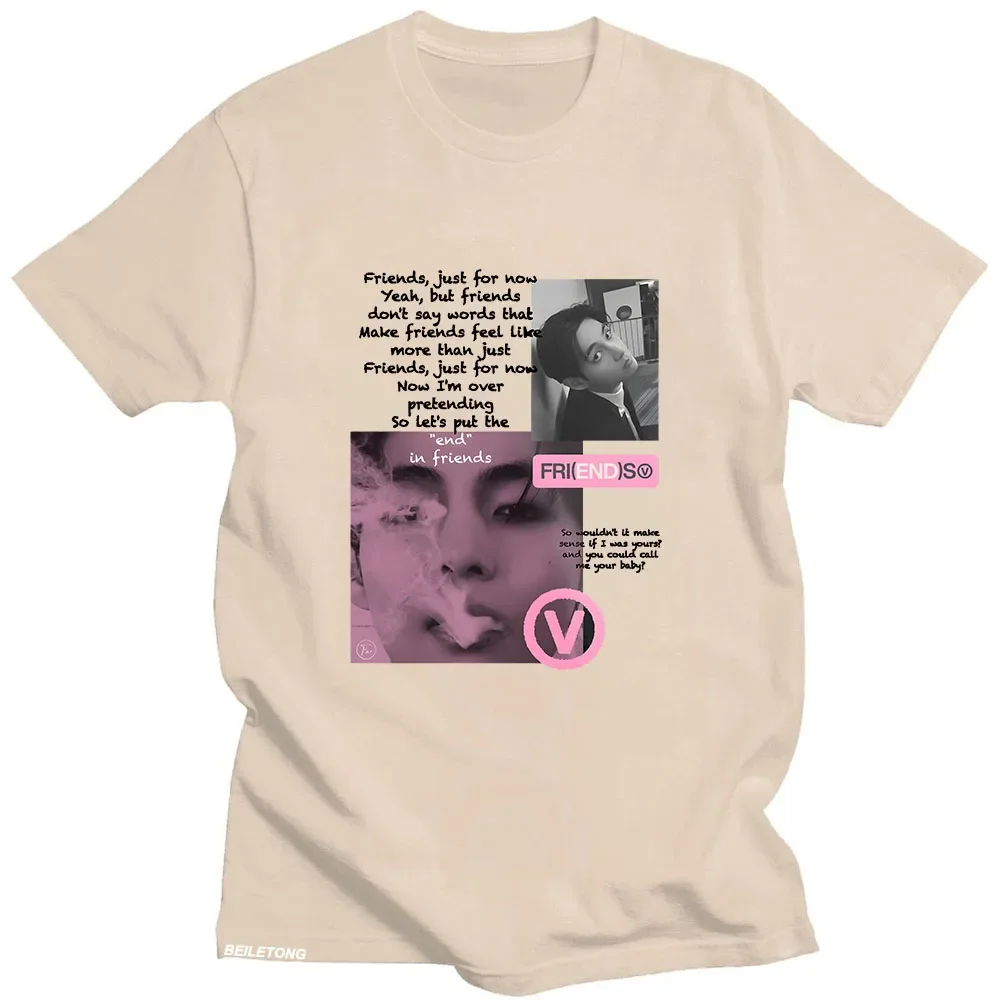 Футболки Kpop Taehyung Fri(end)s летняя хлопковая футболка с коротким рукавом женская и